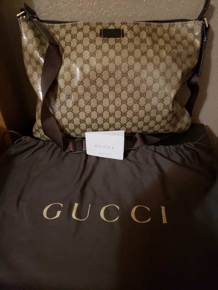 Authentic Gucci GG Crystal Messenger/Crossbody