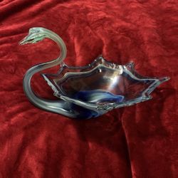 Mid Century Blowup Glass Swan Vintage 
