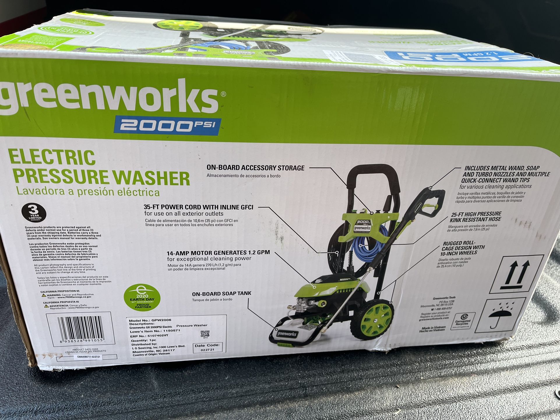 2000psi Electric Pressure Washer