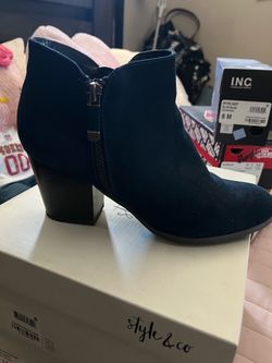 Blue ankle boots