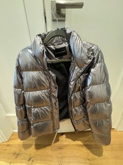 Silver Puffer Jacket by Who What wear (Medium)