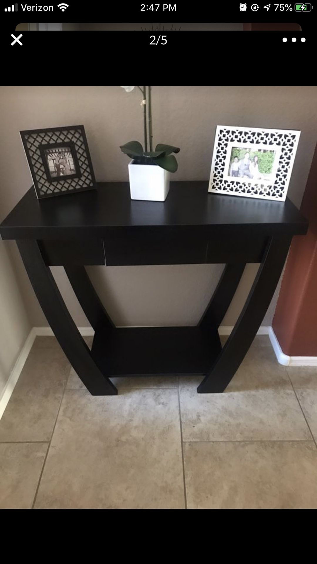 Black console table