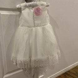 Baby girl white and gray high low profile dresses