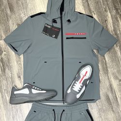 Prada Shoes With Short Sleeve Jacket And Shorts Brand New With Box And Dust Cover 