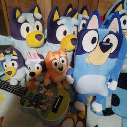 Bluey Guitar, Bluey Bingo Plushies Stuffed Animals Bluey Pillow Backpack