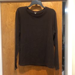 Women’s Dark Brown Long Sleeve Shirt Size XL