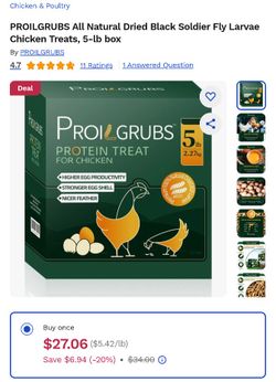 Proilgrubs Protein And Nutrition For Chickens, No Never Opened