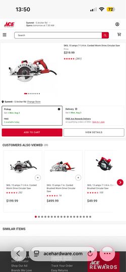 Skilsaw circular saw worm drive model 77 15 amp