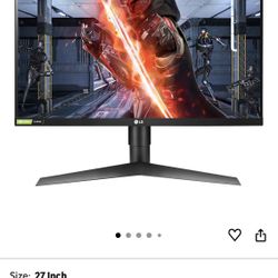 LG 27GL650F-B 27" Ultragear Gaming Monitor Full HD (1920 × 1080) IPS Display, NVIDIA G-Sync Compatible, Adaptive-Sync Technology, 144Hz Refresh Rate, 