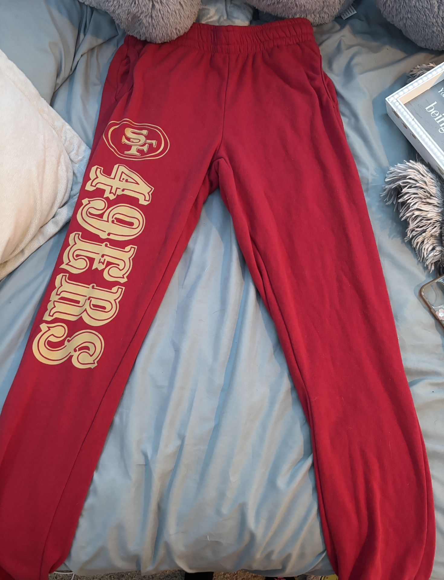 49er sweats, size small