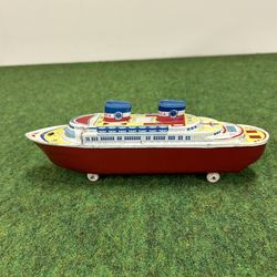 Vintage Original Wyandotte S.S. America Cruise Ship Ocean Liner Boat Tin Litho Toy - “1940’s”