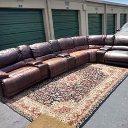 Brown L Couch Recliner