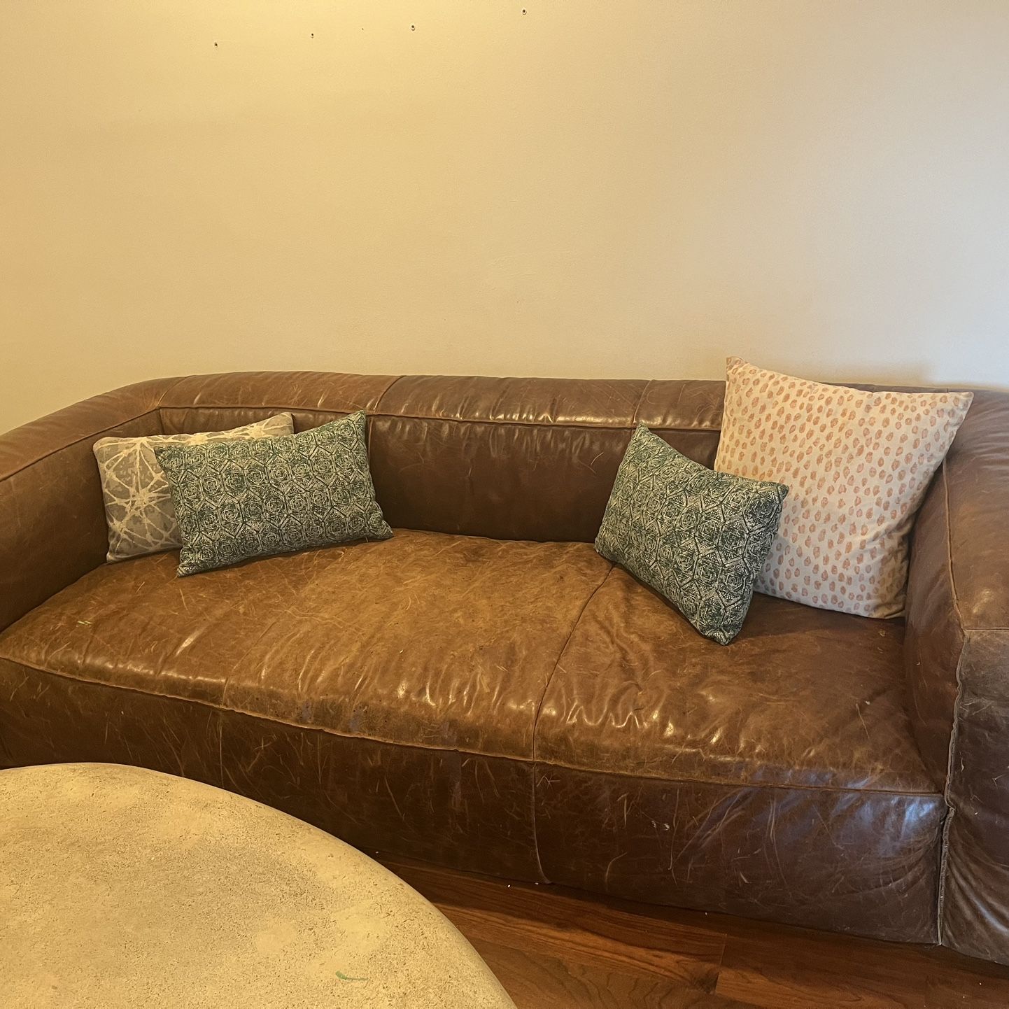 Brown leather couch 