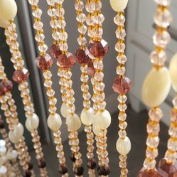 Beaded Curtain Panel Boho Gypsy Hippie 32.5" x 82" Door Glass Adjustable Width