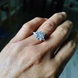 Beautiful Vintage Silver Engagement Ring Size 7