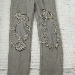 Light Grey Ripped Jeans 