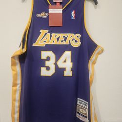 Shaquille O'Neal #34 Lakers 2000 Hardwood Classics Mitchell & Ness Purple XL Jersey