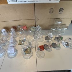 Assorted Clear Plastic Fillable Ornaments/Snow Globes/Jars