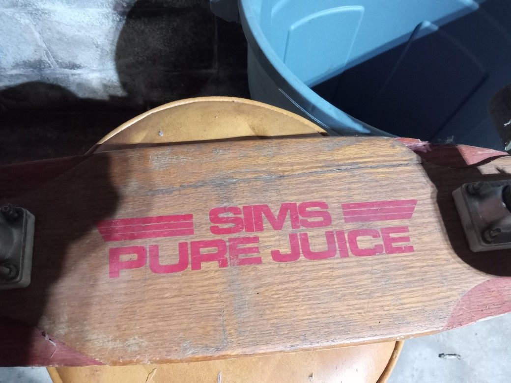 Vintage Sims Pure Juice Skateboard Good Condition