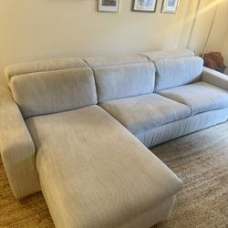 Natuzzi sleeper sofa with chase lounge