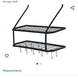 2 Tier Wall Kitchen Pot And Pan Mount Rack