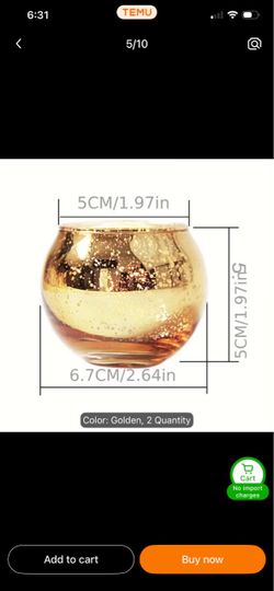 Gold glass tea light holders
