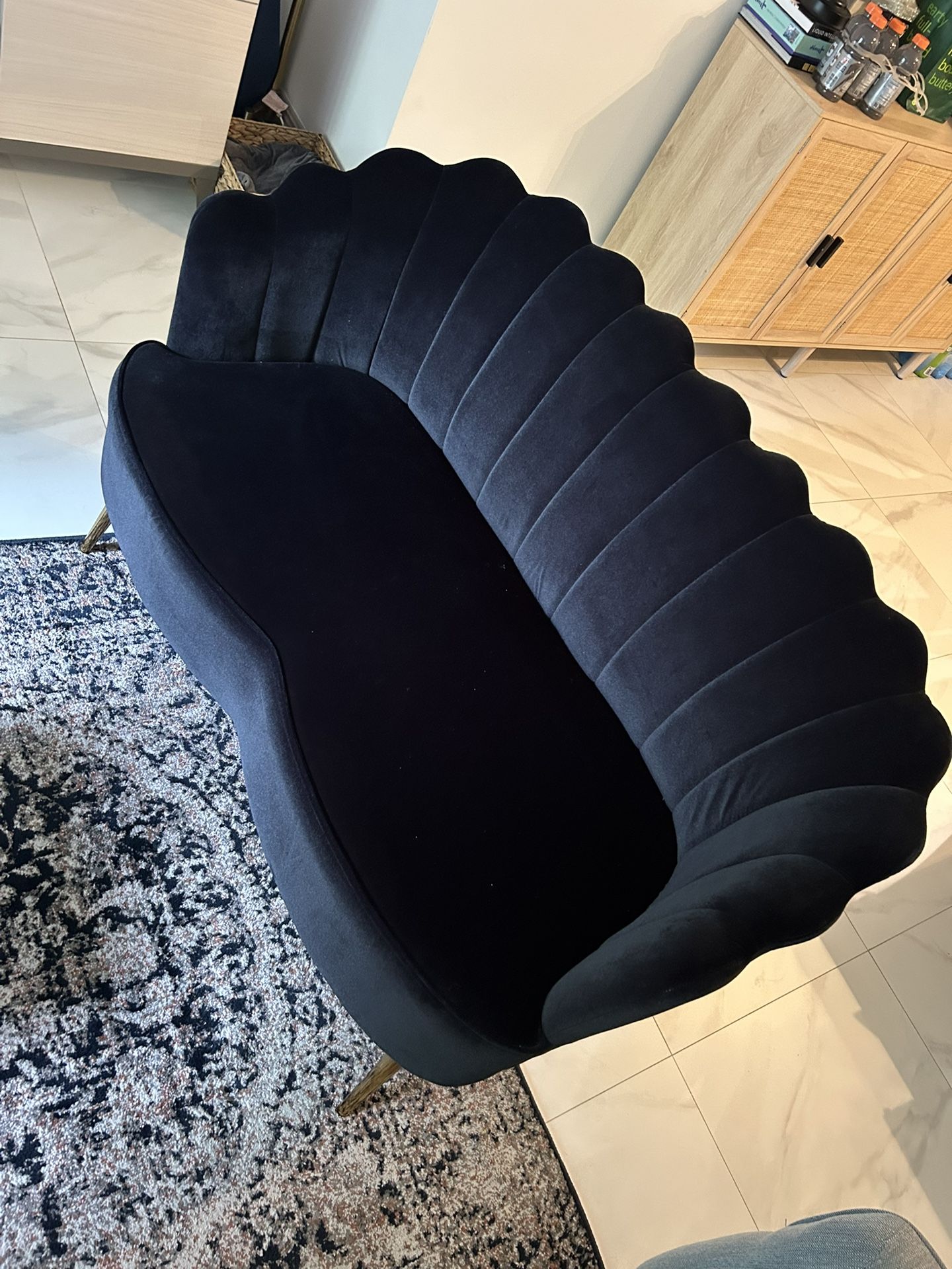 Black Velvet Loveseat 50.2inch