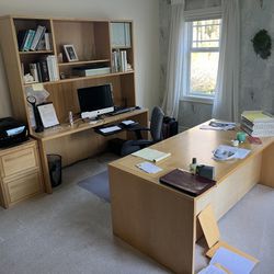 7 Piece Office Desk And Furniture