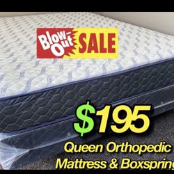 Queen Size Supreme Orthopedic Mattress And Boxspring 