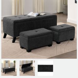 STORAGE BENCH WHIT OTTOMAN NEW IN BOX ☎️ 1714586,2564