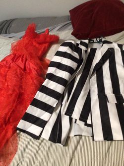 Kids beetleguice and Lydia Halloween costumes