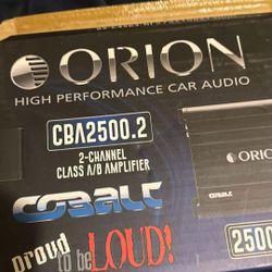 Orion 2 channel AMP (2.5k watt)/ 5.25 inch speakers