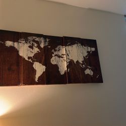 World Map 5 Canvases 