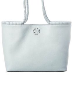 TORY BURCH Taylor Tote Bag Large Seltzer Blue with Braided Handles