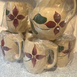 Watt Vintage Pitcher And 6 Large Mugs -  USA