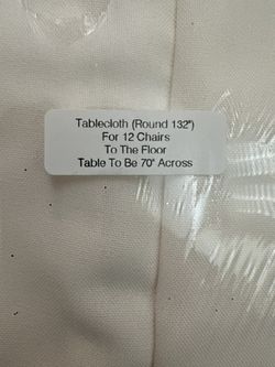 Round Satin Cream Color Table Cloth
