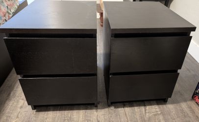 Ikea 2 Nightstands dark brown