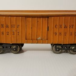 RARE LIONEL NEW YORK MANUFACTURED BOX CAR, LARGE SCALE  IN EXCELLENT CONDITION AS SHOWN  $200.
