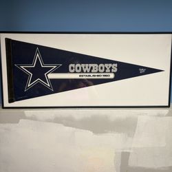 Dallas Cowboys pennant fabric framed