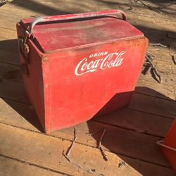Antique Coke Cooler w/ Lid