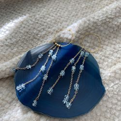 Gold And Crystal Dangling Earrings