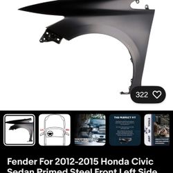 2015 Honda Civic coupe Left Fender