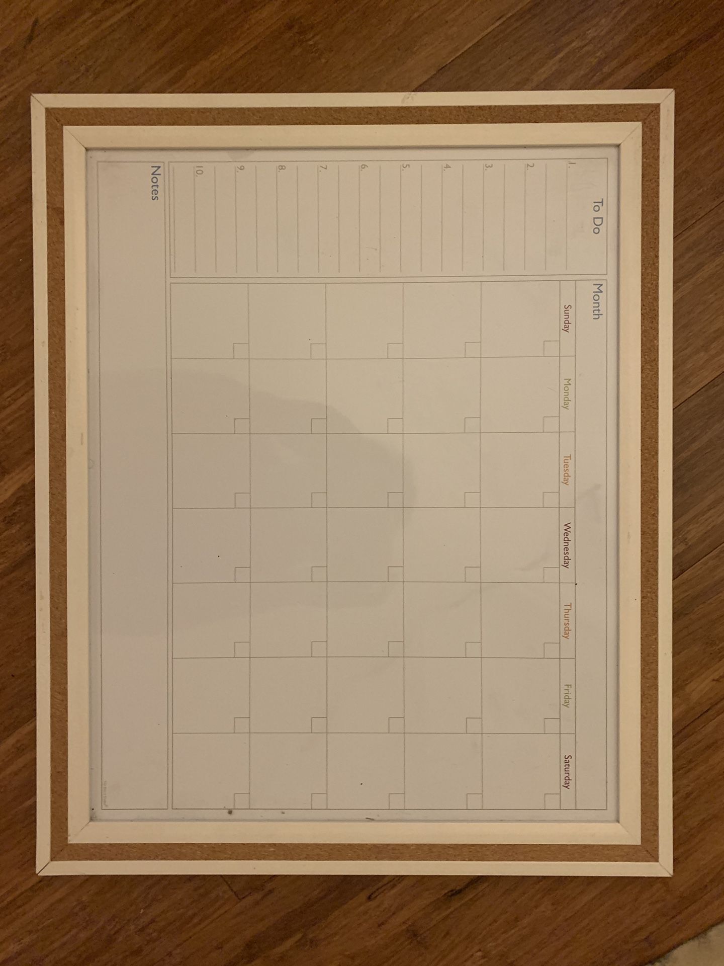 Whiteboard calendar