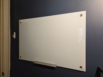 Glass White Board with  Mounting Hardware