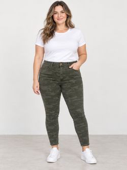 Social Standard by Sanctuary High Rise Skinny Jeans Olive Camo Womens 12/31 0036