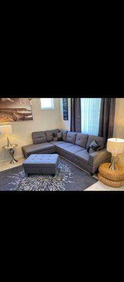 Sectional and ottoman