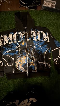Mixed Emotion Graphic Zip-Up Hoodie