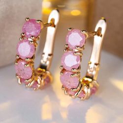 Elegant Glamour Cubic Zirconia Frost Flower Hoop Earrings