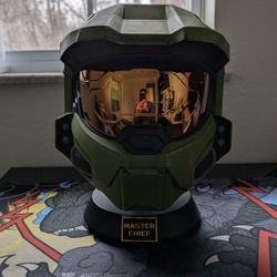 Master Chief Helmet With Stand and LED Lights
