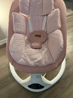 Pink Baby Swing with Touch Control Base